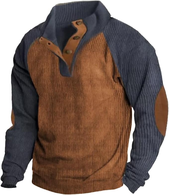 Western Sweatshirts for Men Aztec Retro Pullover Quarter Zip Sweatshirt Mens Stitching Color Fleece Sweatshirt
