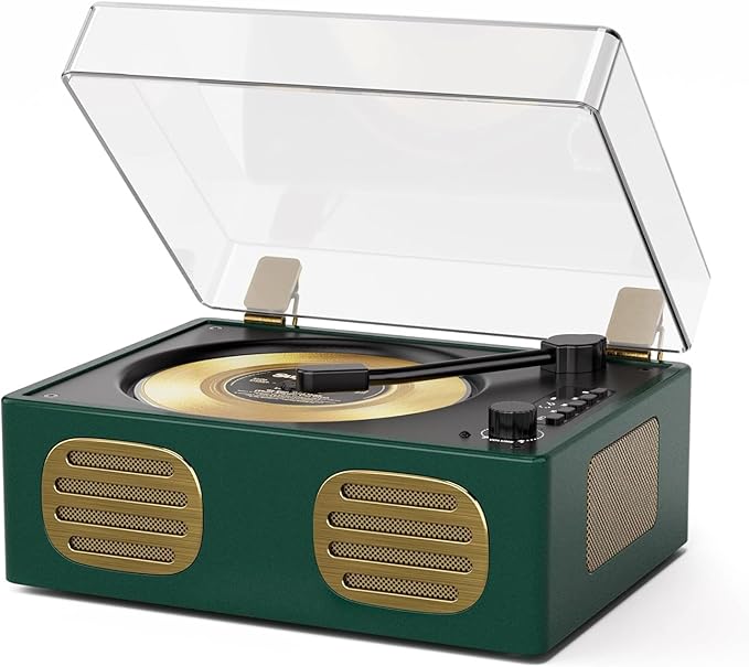 CD Player with Built-in Speaker Portable CD Players with Bluetooth Output/Input USB Playback Headphone Jack with Remote Control, LED Screen Rechargeable Small CD Player Green