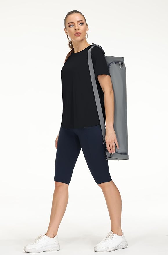 THE GYM PEOPLE Women's Short Sleeve Workout Shirts Breathable Yoga T-Shirts with Side Slits Athletic Tee Tops