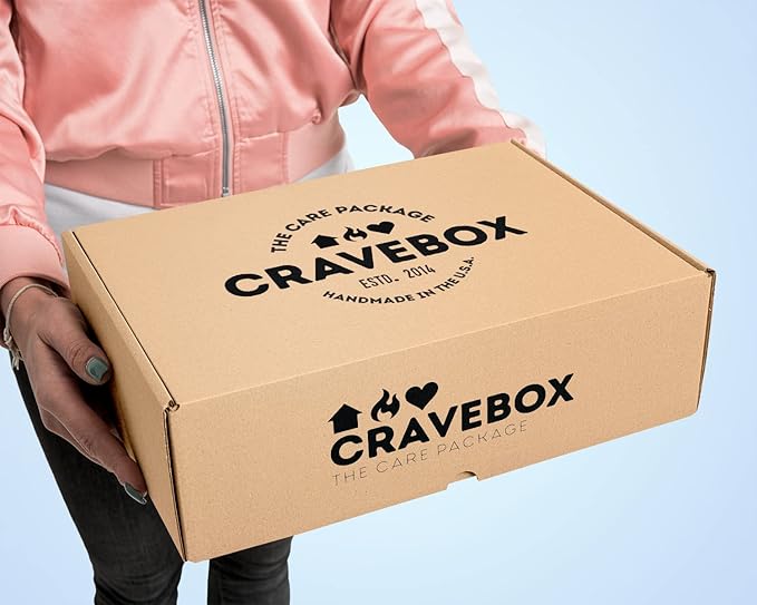 CRAVEBOX Snack Box (100 Count) Valentines Variety Pack Care Package Gift Basket Adult Kid Guy Girl Women Men Birthday College Student Office College Back to School