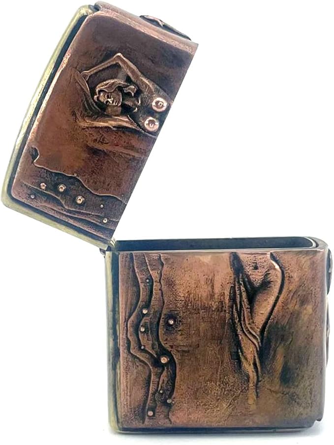 Brass Lighter Case Metal Replacement Tank - Handmade Gift for Men, Retro Sleeve Pouches Protective Storage Case Holder for Father, Boyfriend, Husband