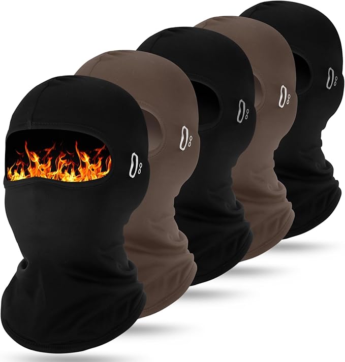 Suhine 5 Pcs Winter Balaclava Ski Mask Windproof Thermal Full Face Mask Cold Weather Balaclava with Reflective Stripe