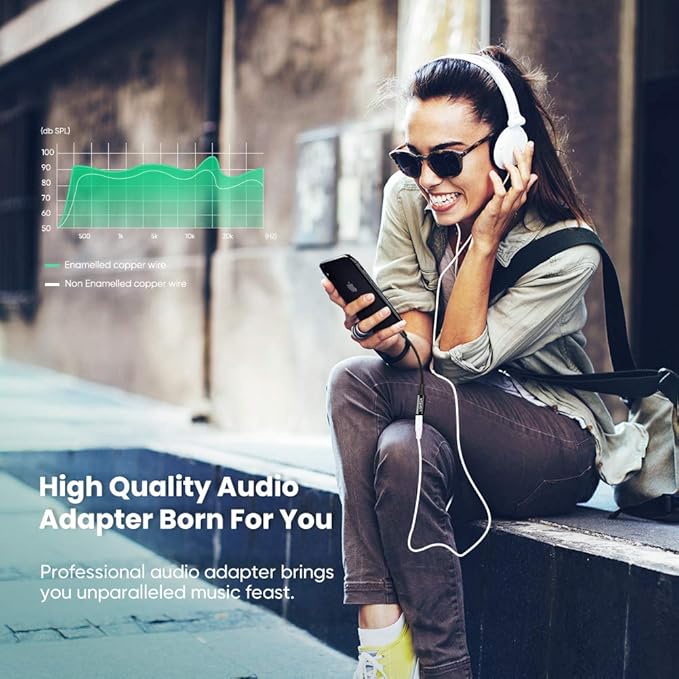 UGREEN Headphone Adapter for iPhone Lightning to 3.5mm Adapter Apple MFi Certified Lightning Aux Audio Jack Dongle Compatible with iPhone 14 Pro Max/14 Plus/13 12 11 Pro Max/SE/XS, Black