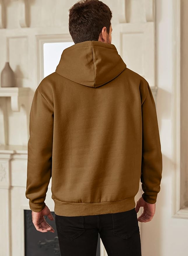 JMIERR Mens Casual Cotton Hooded Collar Drawstring Hoodies Pullover Sweatshirts Casual Long Sleeve Shirts