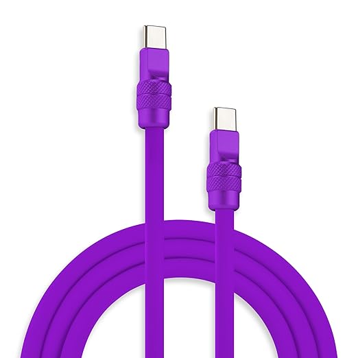 chubbycable Chubby 2.0 USB C 240W Fast Charging Cable Silicone Soft Durable USB C Cable Extra Thick Charger Cord Compatible with iPhone 17-15 Series iPad, Purple+Purple, Type-C to Type-C, 16.4FT