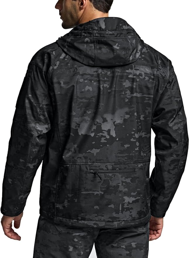 CQR Men's Tactical Softshell Jacket, Winter Warm Fleece Lined Coat, Water Resistant Outdoor Hunting Hiking Rain Windbreaker
