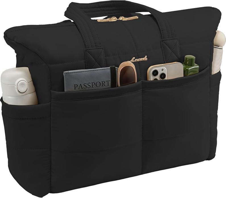 LOVEVOOK Tote Bag for Women,Light Puffer Tote Bag with Multi-pockets,Stylish Carry on Laptop Bags for Daily,Travel,Work,Gym | with Multi-pockets, Stylish, Carry on, for Daily, Travel, Work
