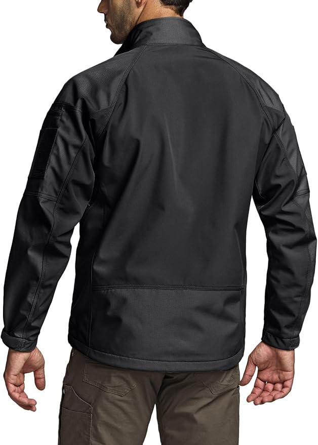 CQR Men's Tactical Softshell Jacket, Winter Warm Fleece Lined Coat, Water Resistant Outdoor Hunting Hiking Rain Windbreaker