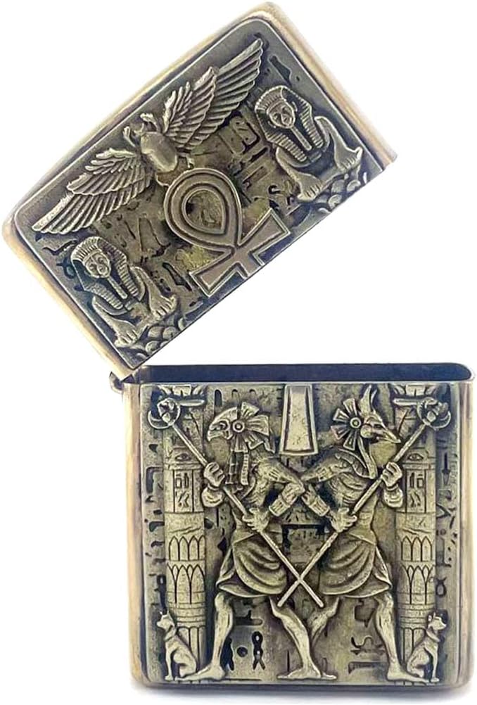 Brass Lighter Case Handmade Gift for Men,Lighter Pouches Protective Storage Case Holder for Father, Boyfriend, Husband Stylish Design for Home Everyday Carry Outdoor Hiking Camping