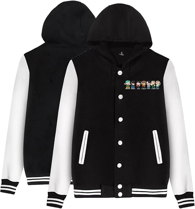 Dolpind Women Love Yourself Hoodie Varsity Baseball Jacket Hoodie Sweatshirt Unisex Casual Pullover Fan Merchandise Merch