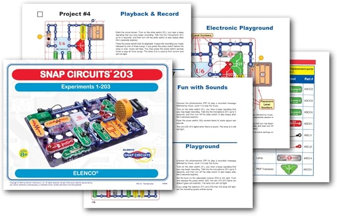 Snap Circuits 203 Electronics Exploration Kit | Over 200 STEM Projects | Full Color Project Manual | 42 Snap Modules | Unlimited Fun