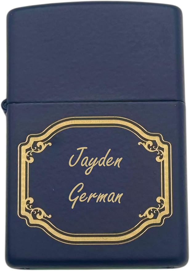 Personalized American Classic Elegant Design Lighter Zippo - Free Engraving - Christmas, Halloween & Valentines Day Gift (Navy OC)