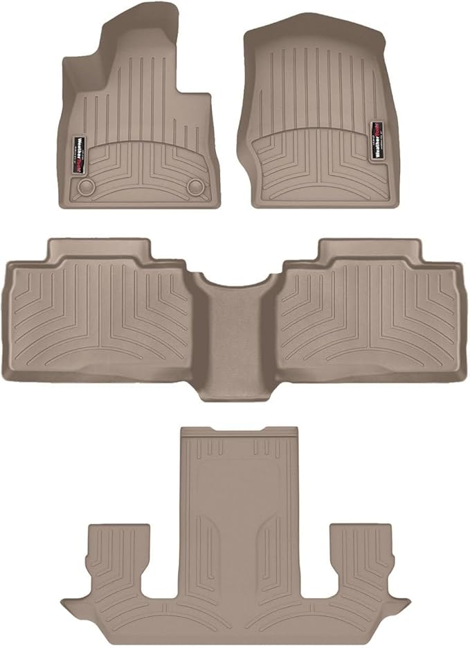 WeatherTech Custom Fit FloorLiners for Ford Explorer Hybrid, Explorer, Explorer - Full Set (4517161-451575-2-5), Tan