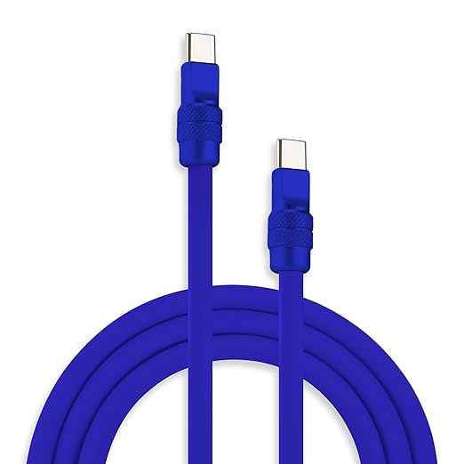 chubbycable Chubby 2.0 USB C 240W Fast Charging Cable Silicone Soft Durable USB C Cable Extra Thick Charger Cord Compatible with iPhone 17-15 Series iPad, Dark Blue+Dark Blue, Type-C to Type-C, 3.3FT