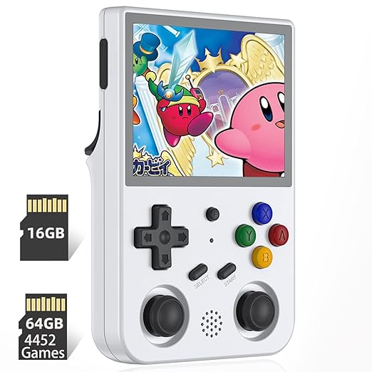 RG353V Retro Handheld Game with Dual OS Android 11 and Linux,RG353V with 64G TF Card Pre-Installed 4452 Games Supports 5G WiFi 4.2 Bluetooth Online Fighting,Streaming and HDMI