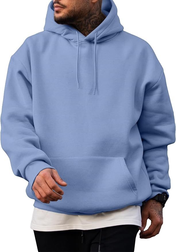 JMIERR Mens Casual Cotton Hooded Collar Drawstring Hoodies Pullover Sweatshirts Casual Long Sleeve Shirts