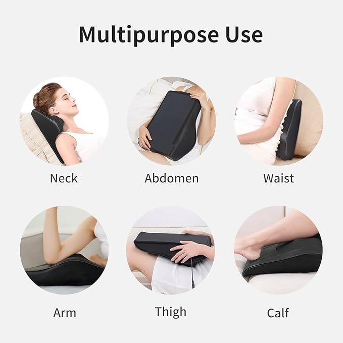 Boriwat Back Massager with Heat, 3D Kneading Massage Pillow for Back, Neck, Shoulder, Leg Pain Relief Deep Tissue, Gifts for Women Men Mom Dad
