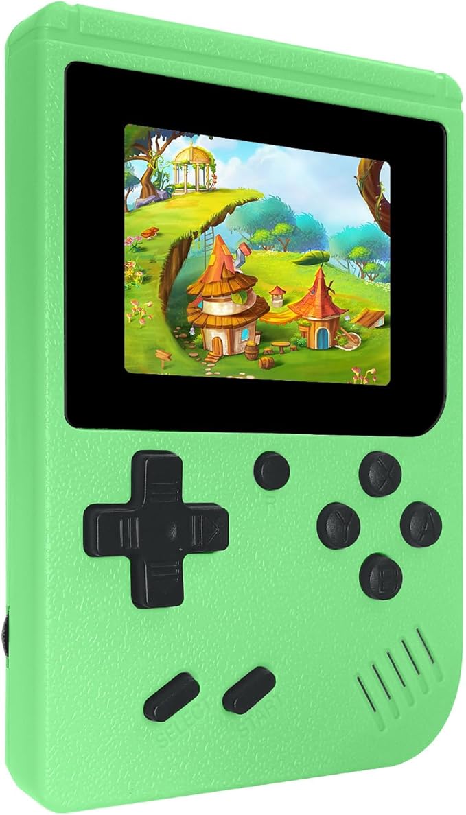 Retro Handheld Games Console, Built-in 400 Video Games,Portable Video Gaming Player with 3.0 Inch IPS Screen and Rechargeable Battery (Green)