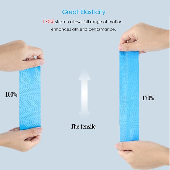 Kinesiology Tape<40 Precut Strips>Pro Elastic Athletic Tape,Cotton Waterproof Breathable Hypoallergenic Sports Tape for Joints Support & Muscle Pain Relief,Perfect for Any Activity (Black)