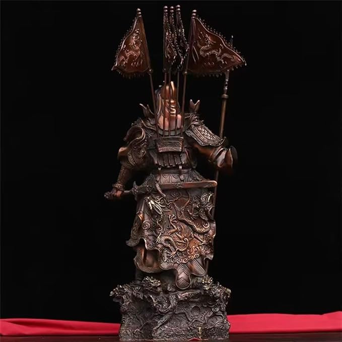 burid Pure Copper Chinese Feng Shui Guan Gong Statue God of Wealth Home and Office Decoration Wu God of Wealth Guan Yu Statue Best Furnishings Gifts