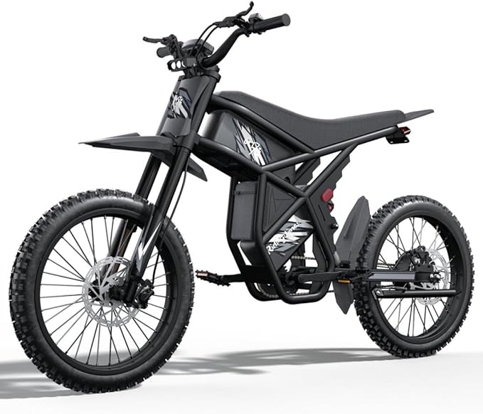 Winter Electric Dirt Bike for Adults, Upgraded 3000W 60V 50MPH //2400W 48V 37MPH Dirtbike, 36.4AH Dual Battery Ebike Up to 85 Miles, 25" Motorcycle Tire, UL2849 All Terrain for Mountains, Snow, Sand