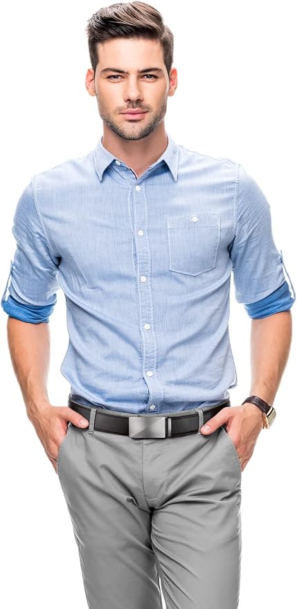 Zitahli Belt Men, Ratchet Belt Dress with 1 3/8" Premium Leather,Slide Belt with Easier Adjustable Automatic Buckle