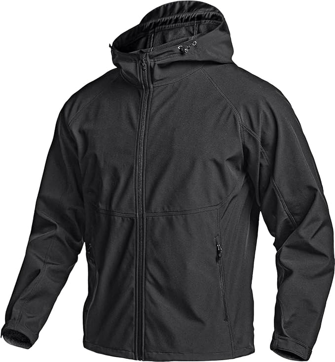CQR Men's Tactical Softshell Jacket, Winter Warm Fleece Lined Coat, Water Resistant Outdoor Hunting Hiking Rain Windbreaker