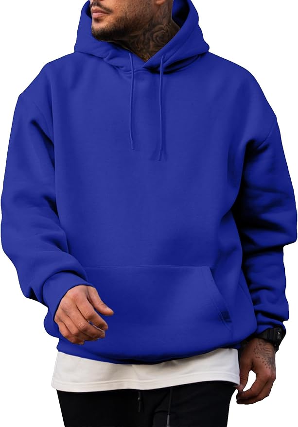 JMIERR Mens Casual Cotton Hooded Collar Drawstring Hoodies Pullover Sweatshirts Casual Long Sleeve Shirts