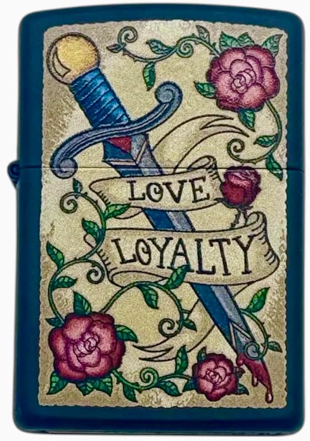 Personalized Zippo Elegant Heart Love Loyalty Design Classic Oil Windproof Lighter Free Engraving (Black Matt)