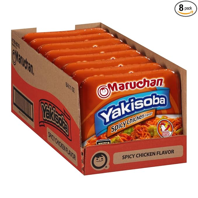 Maruchan Yakisoba Spicy Chicken Flavor, 4.11 Oz, Pack of 8, (4178990743)