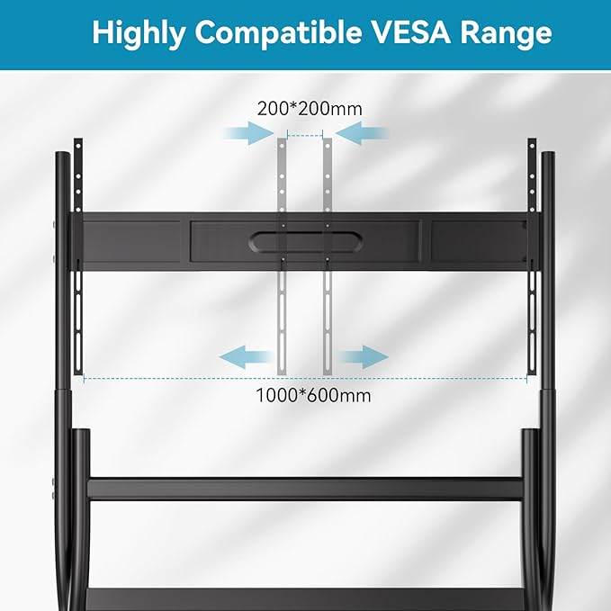 HKMLC Smart Board Stand with Wheels, Mobile Portable Stand for 55”– 86” Interactive Whiteboard, Design for Office Classroom Home