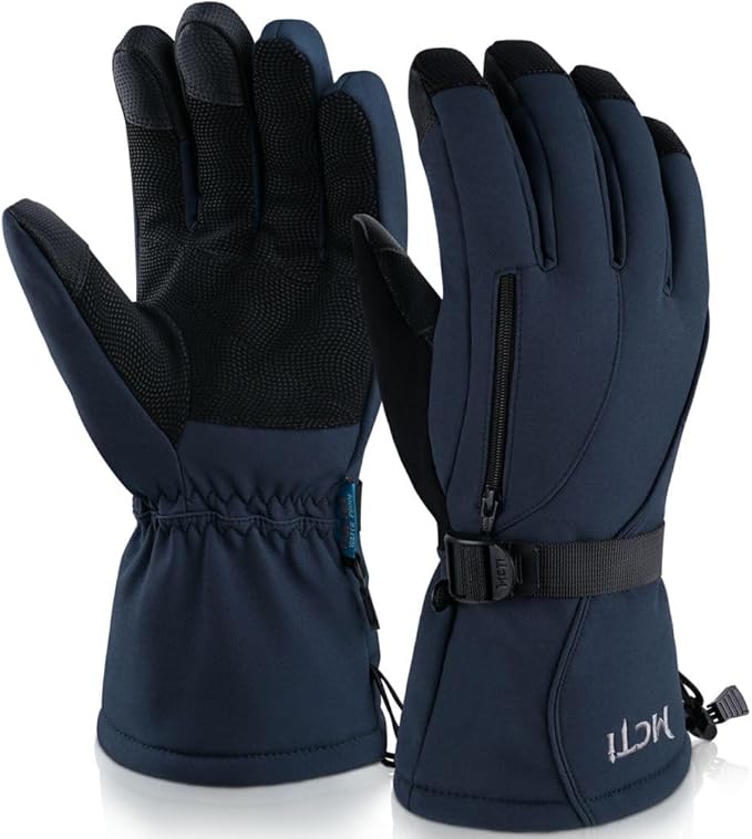 MCTi Waterproof Mens Ski Gloves Winter Warm 3M Thinsulate Snowboard Snowmobile Cold Weather Gloves