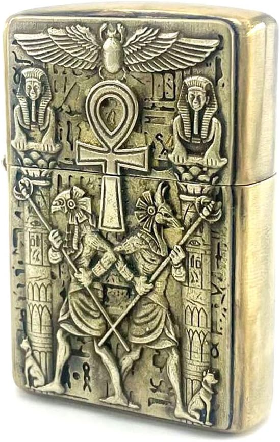 Brass Lighter Case Handmade Gift for Men,Lighter Pouches Protective Storage Case Holder for Father, Boyfriend, Husband Stylish Design for Home Everyday Carry Outdoor Hiking Camping
