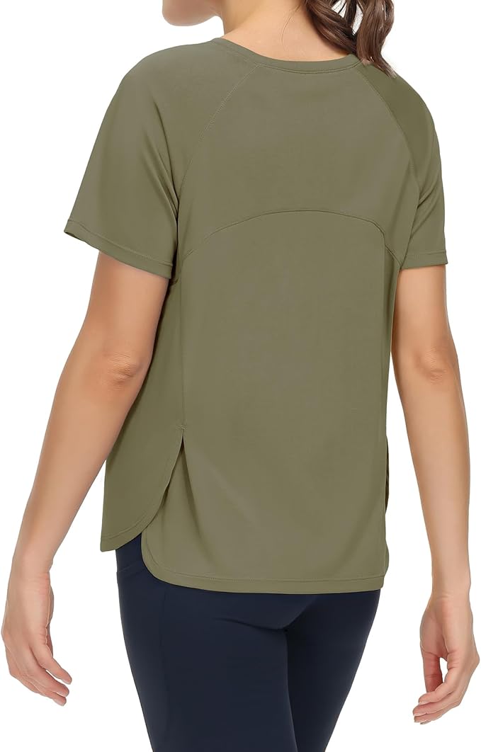 THE GYM PEOPLE Women's Short Sleeve Workout Shirts Breathable Yoga T-Shirts with Side Slits Athletic Tee Tops