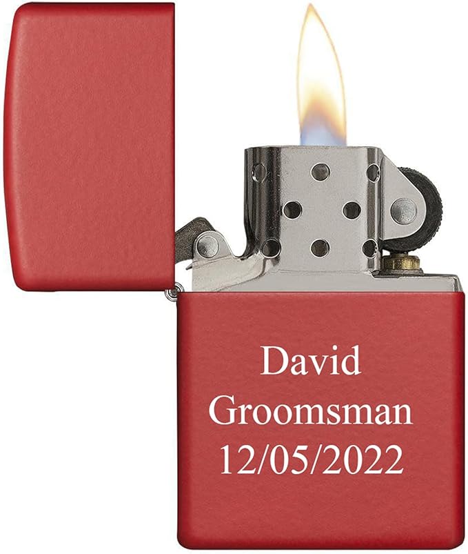 Customized Personalized ZIPPO Classic Windproof Oil Lighter Engraving (Red)
