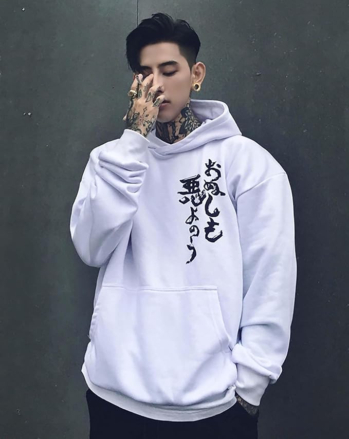 Niepce Inc Japanese Streetwear Kanji Men’s Hoodies with Design