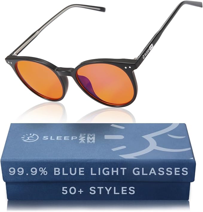 100% Blue Light Blocking Glasses - Women + Men - Better Sleep - Anti Eye Strain Protection - Computer Screens Gaming