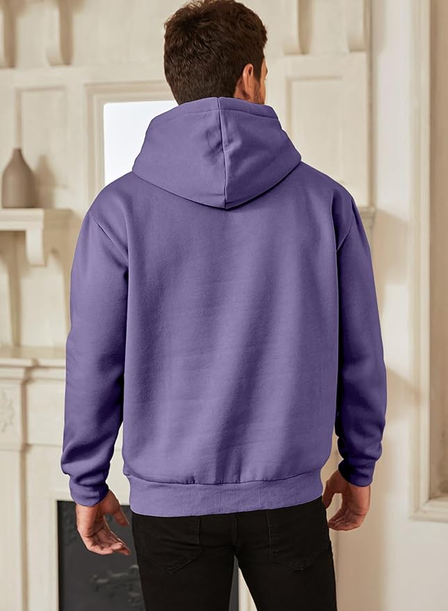 JMIERR Mens Casual Cotton Hooded Collar Drawstring Hoodies Pullover Sweatshirts Casual Long Sleeve Shirts
