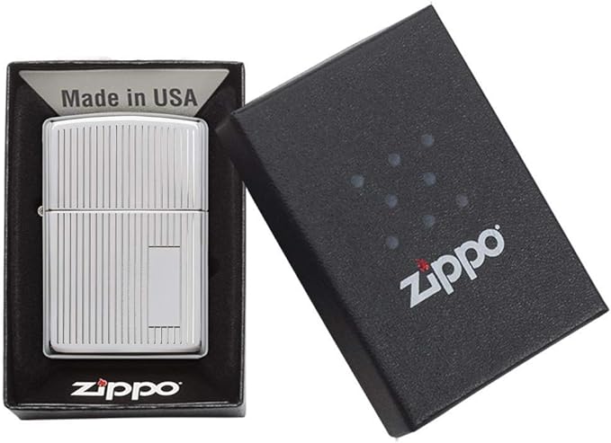 Personalized The Striped Design HIGH Polish Chrome ZIPPO Lighter - Free Engraving - Christmas, Halloween & Valentines Day Gift