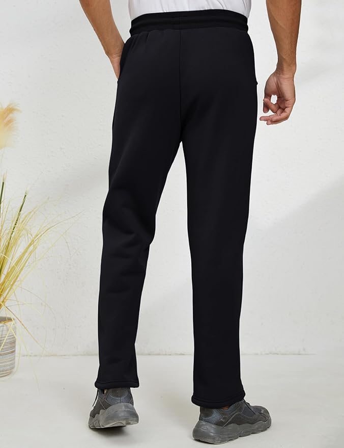 Gihuo Men's Winter Fleece Pants Sherpa Lined Sweatpants Active Running Jogger Pants