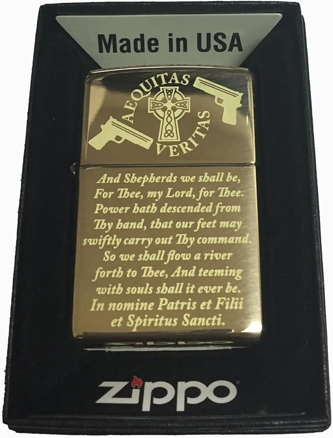 Boondocks Saints Prayer Zippo Windproof Lighter - Christmas, Halloween & Valentines Day Gift (Brass)