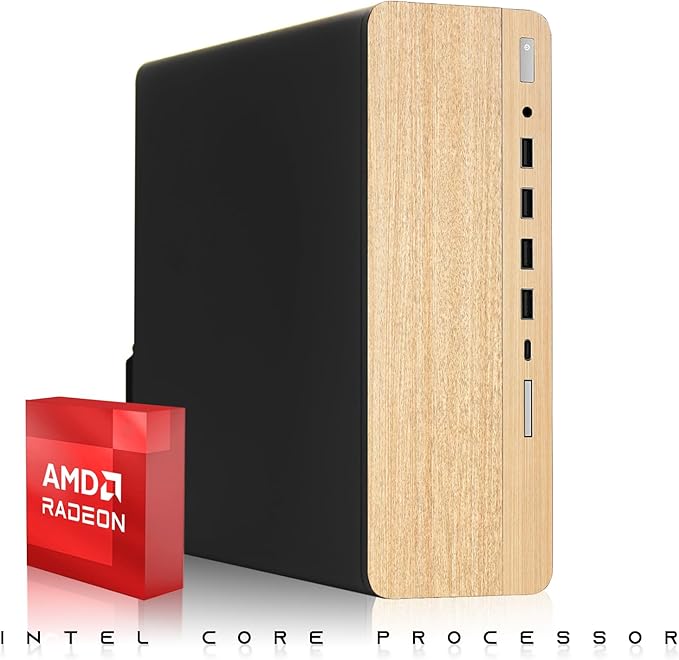 HP Light Dual Premium Desktop Computer PC – AMD Processor,16GB RAM,512GB SSD,RGB Keyboard with AI Copilot Key and Mouse,RGB Soundbar,Windows 11(Renewed)