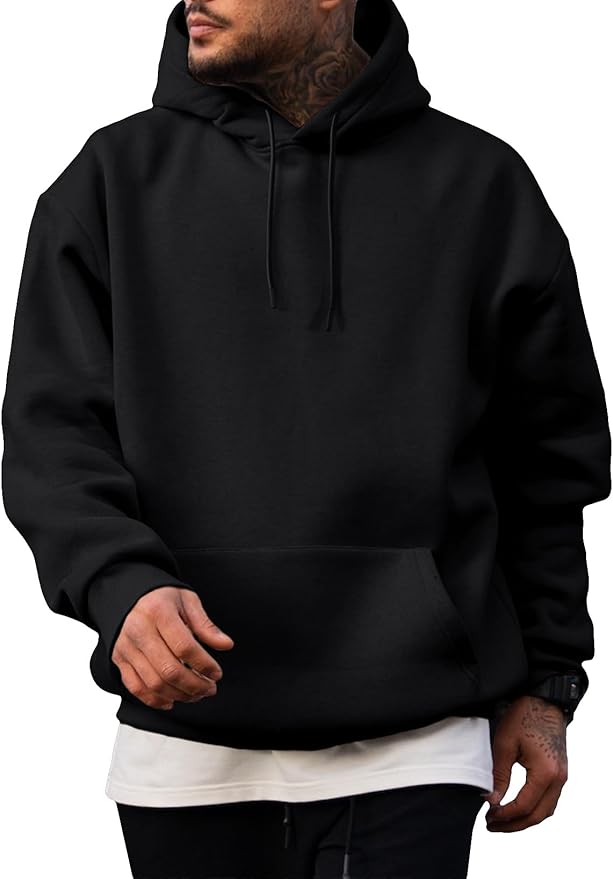 JMIERR Mens Casual Cotton Hooded Collar Drawstring Hoodies Pullover Sweatshirts Casual Long Sleeve Shirts