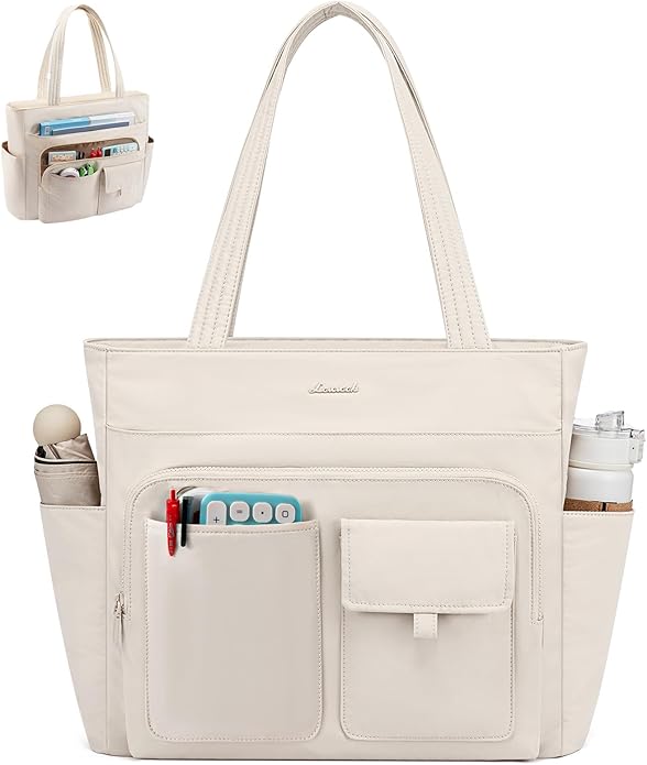 LOVEVOOK Tote Bag for Women,Light Puffer Tote Bag with Multi-pockets,Stylish Carry on Laptop Bags for Daily,Travel,Work,Gym | with Multi-pockets, Stylish, Carry on, for Daily, Travel, Work