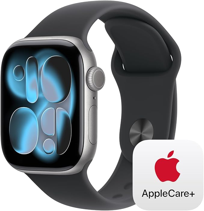 Apple Watch Series 11 [GPS + Cellular 42mm] Smartwatch with Space Grey Aluminium Case with Black Sport Band - S/M. Sleep Score, Fitness Tracker, Health Monitoring with AppleCare+ (2 Years)
