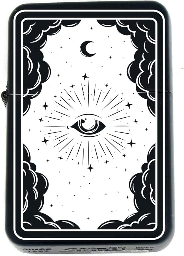 Custom Tarot Card - 24 Major Arcana Cards Available Laser Engraved Unique Collectible s Infinity Black Matt Windproof Lighters! (The-Eye) - Christmas, Halloween & Valentines Day Gift