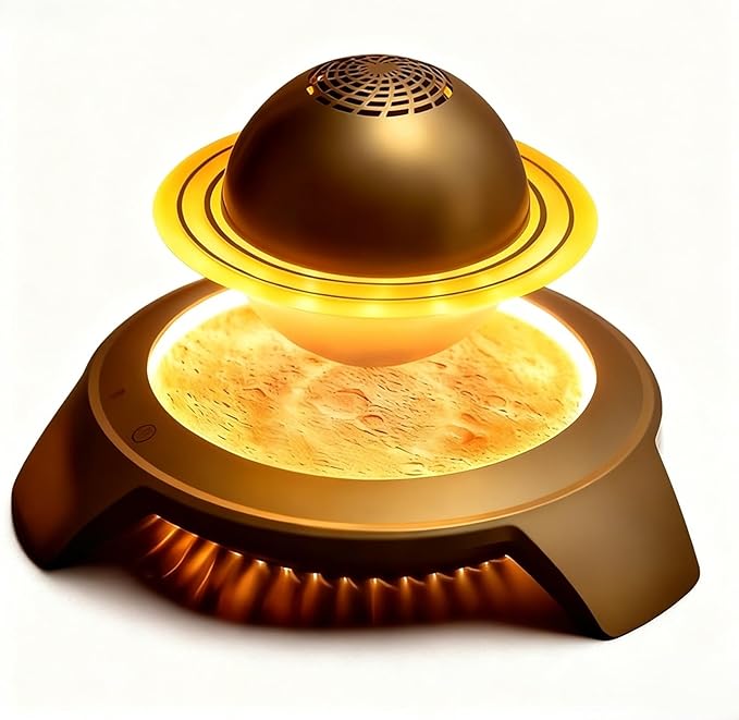 Magnetic Levitation Bluetooth Speaker, Floating Wireless Smart Audio with LED Lights Floating in The air HiFi Lossless Surround Sound Cool Gadgets for Men Home Office Decor