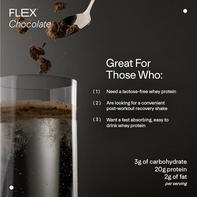 LTH Flex Whey Protein Isolate - Trusted by Life Time Members - for Post-Workout Recovery - Low Fat, No Sugar & Low Carb - NSF Certified for Sport - Chocolate, 30 Servings