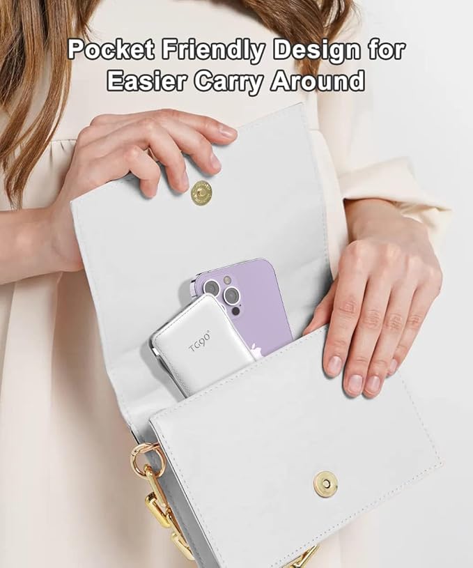 TG90° 2 Pack 10000mAh Slim Portable Charger with Built in Cables,Power Bank Travel Charger Cell Phone External Battery Pack,4 Output External Battery Pack Compatible with iPhone Android Phone