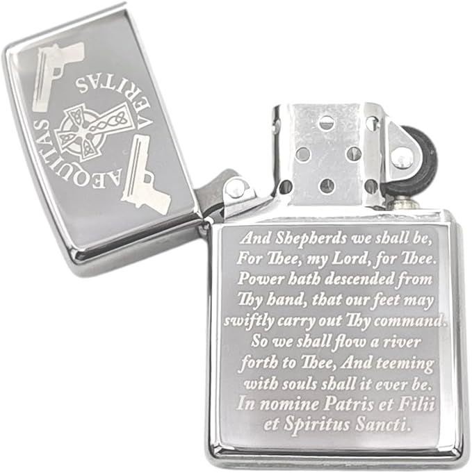 Boondocks Saints Prayer Zippo Windproof Lighter - Christmas, Halloween & Valentines Day Gift (Silver)